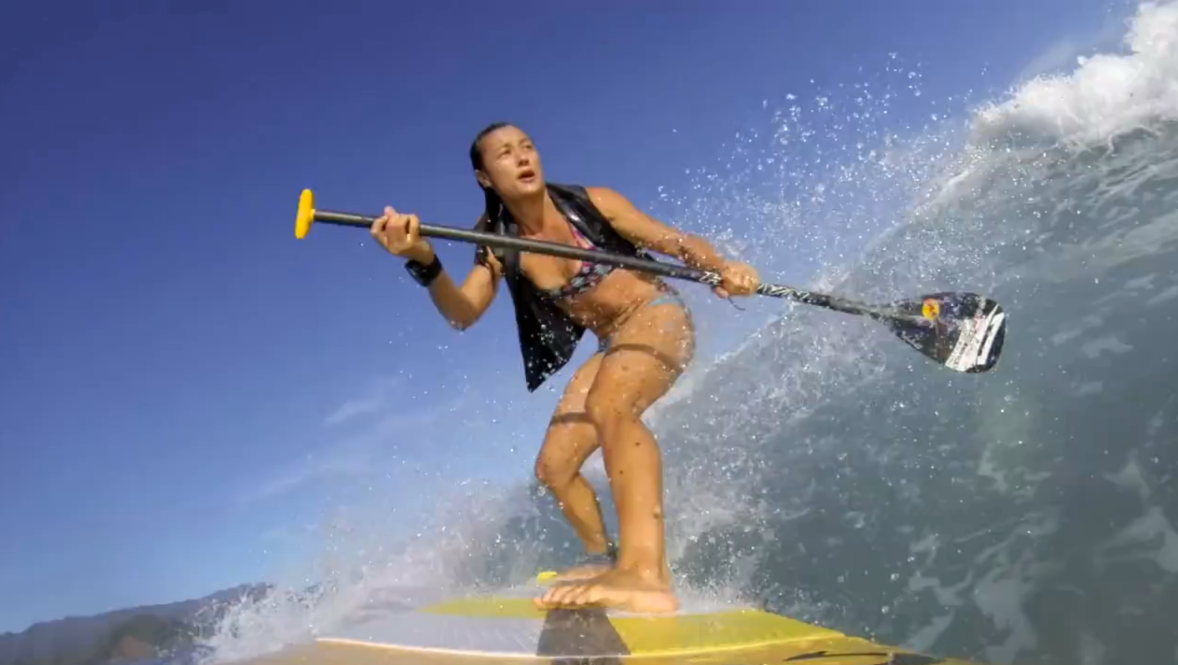 Professional Stand Up Paddler/ Kauai Native, Mariko Strickland Lum, in action!